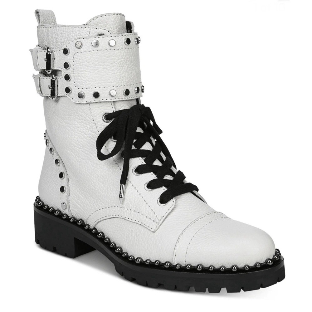 Sam Edelman Jennifer studded combat Biker‎ boots leather 6.5 Grunge Emo Goth Y2K